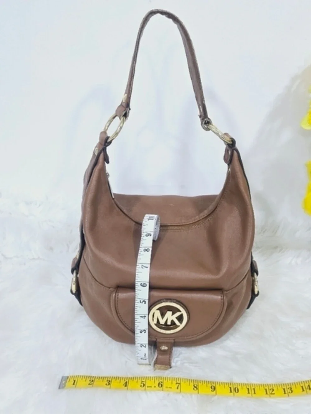 Michael Kors Fulton Hobo Brown Leather Women's Shoulder Bag